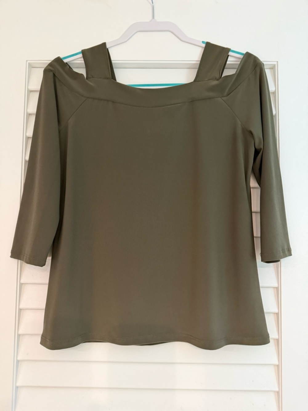 Clara Sun Woo Olive Cold-Shoulder Blouse